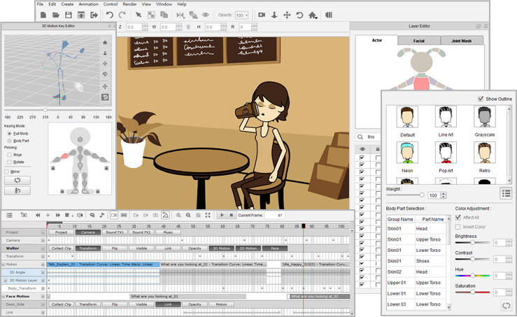 CrazyTalk Animator 2 Features - 2D Animation Software &amp; Cartoon Maker
