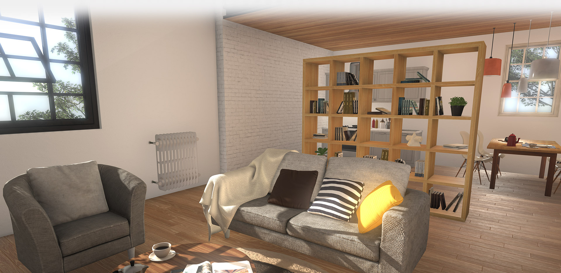 interior 3d scene - living room