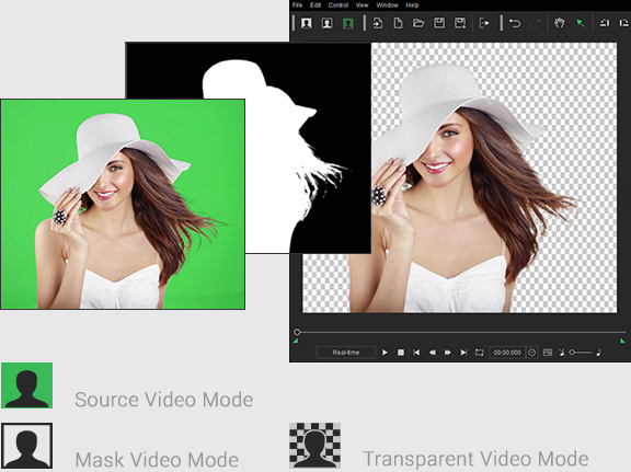 transparent video - 3 view modes