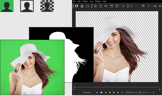 transparent video - 3 view modes