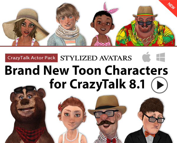 Brand New Toon Characters for CrazyTalk 8.1