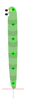 create cartoon character PSD spine worm