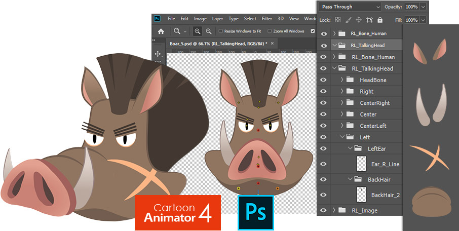 360 head creation - 3D head PSD round trip