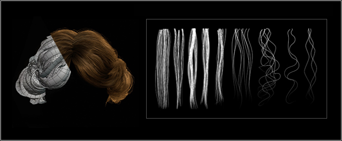 blender 3d animation - generate hair texture maps for Blender 3D character