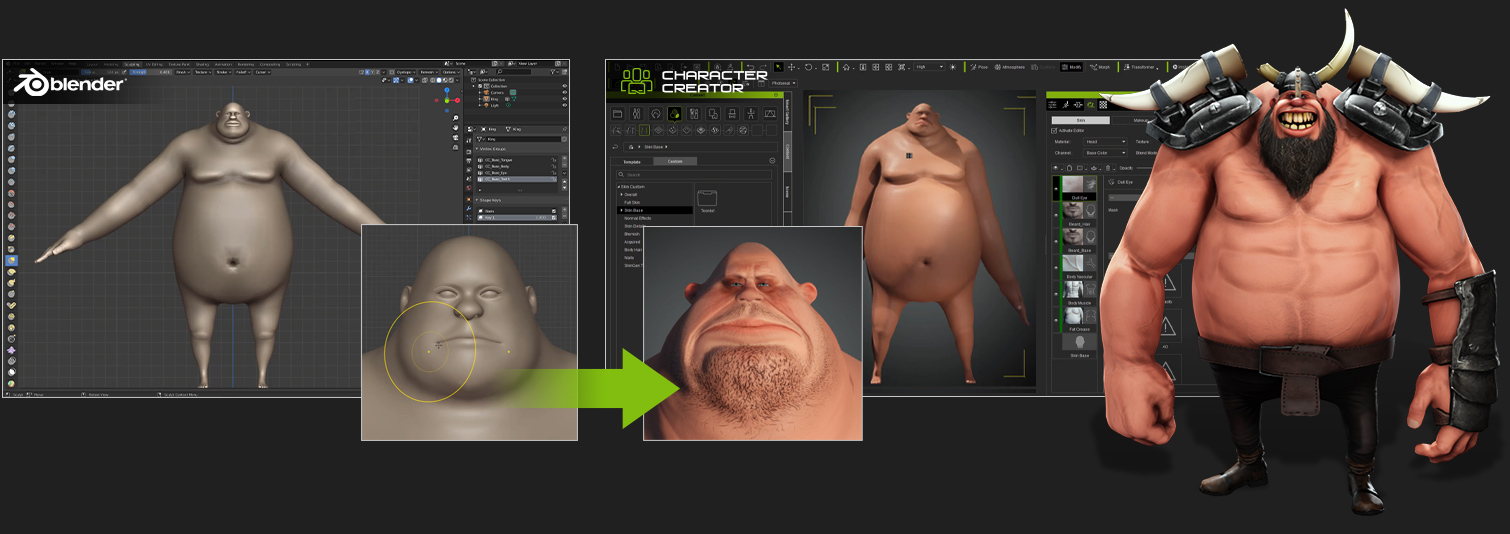 blender animation - blender 3D character from sculpt character with Character Creator